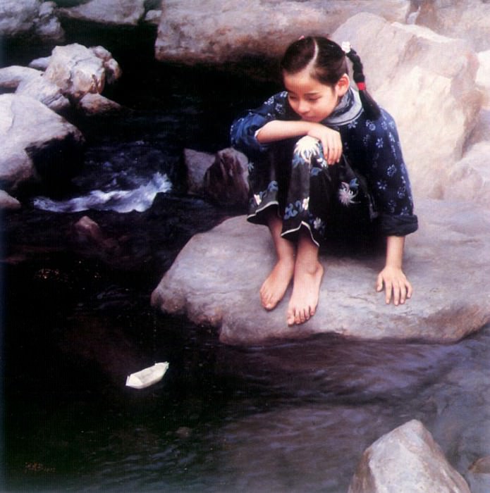 Child by the water. Shen Han-Wu