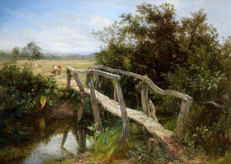The Old Footbridge Over The River Cole At Yardley. Frederick Henry Henshaw