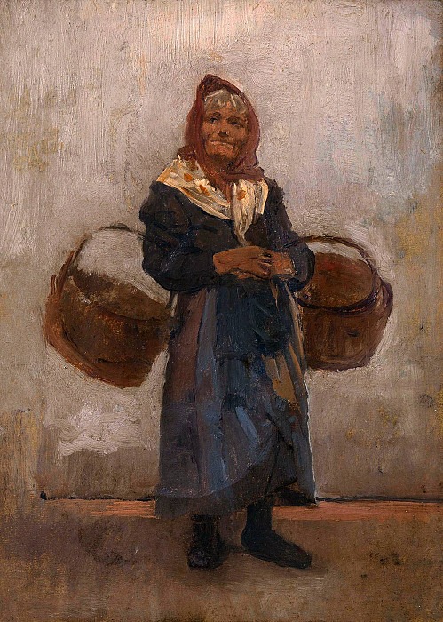 Old woman with baskets (Venetian trader). Cecil Van Haanen