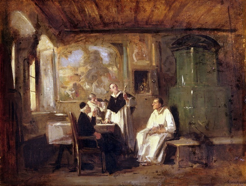 Interior of a convent. Ludwig von Hagn