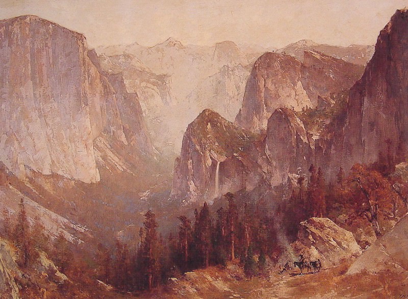 Encampment Surrounded By Mountains. Thomas Hill