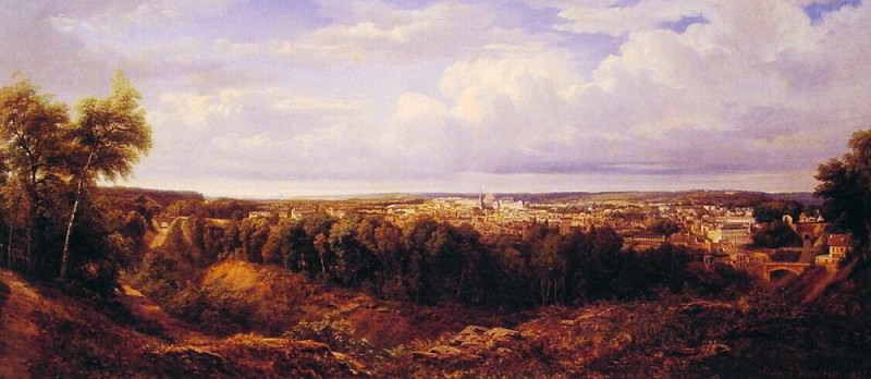 View of the City of Lyon. Edouard Jean Marie Hostein