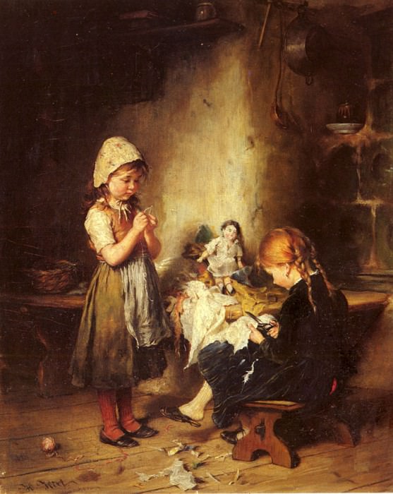 Hirt Heinrich The Young Seamstresses. Генрих Хирт