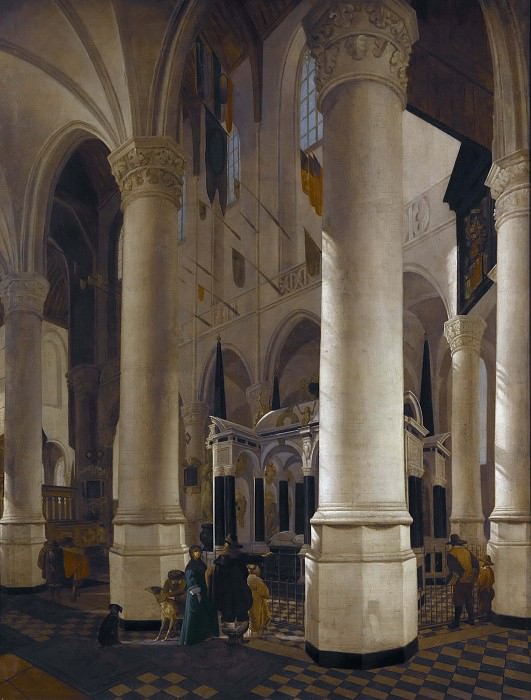 Interior of Nieuwe Kerk in Delft with the Tomb of William I. Gerard (Gerrit) Hoeckgeest