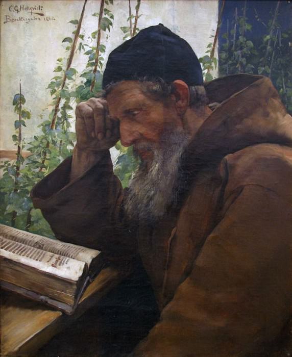 Монах за изучением Библии. Карл Густав Хелльквист