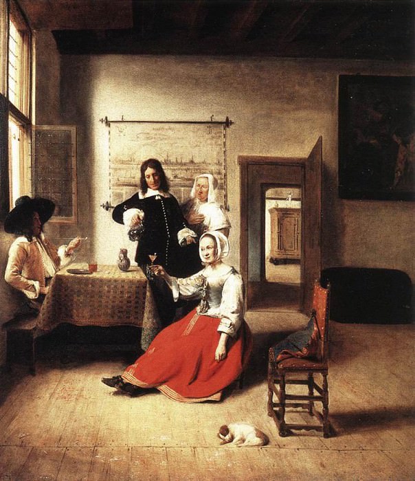 Young Woman Drinking. Pieter de Hooch
