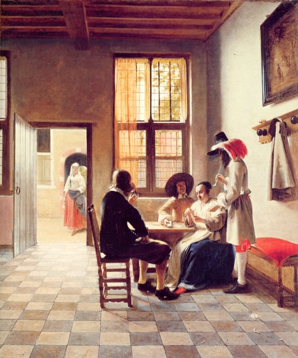 Card Players in a Sunlit Room. Pieter de Hooch