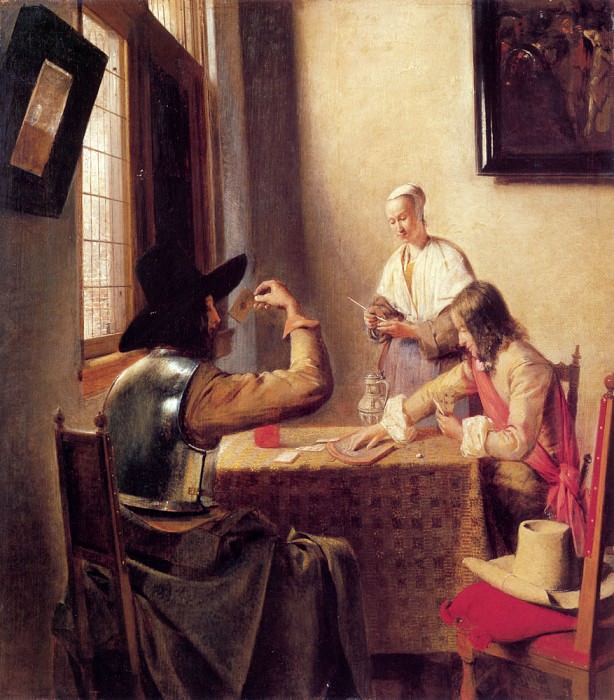 Солдаты, играющие в карты (1657-1658).. Питер де Хох