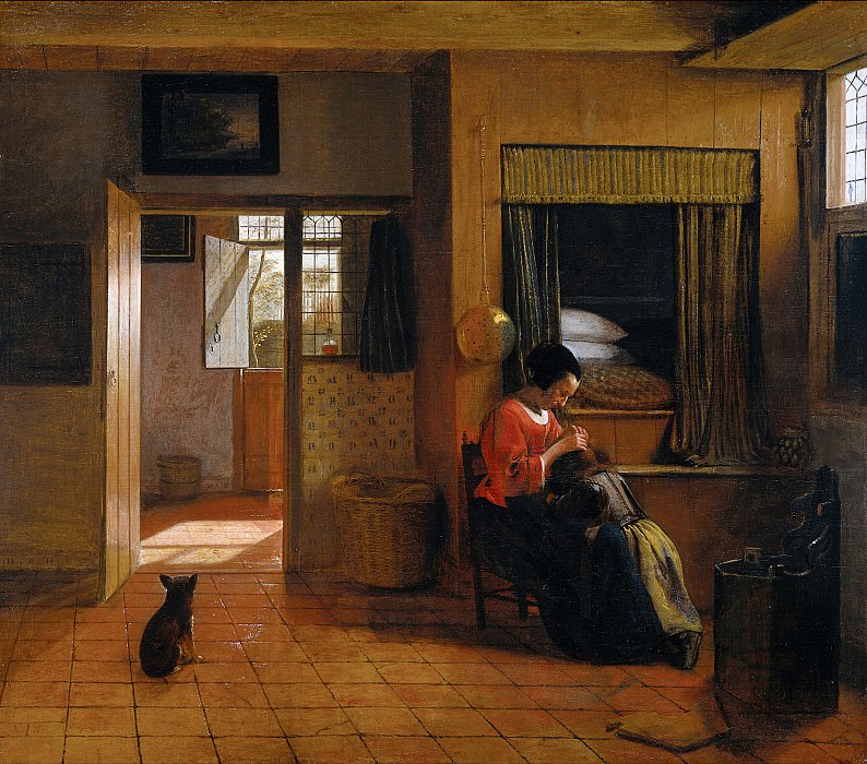 Питер де Хох - Долг матери. Pieter de Hooch (Interior with a Mother delousing her child’s hair known as A Mother’s duty)
