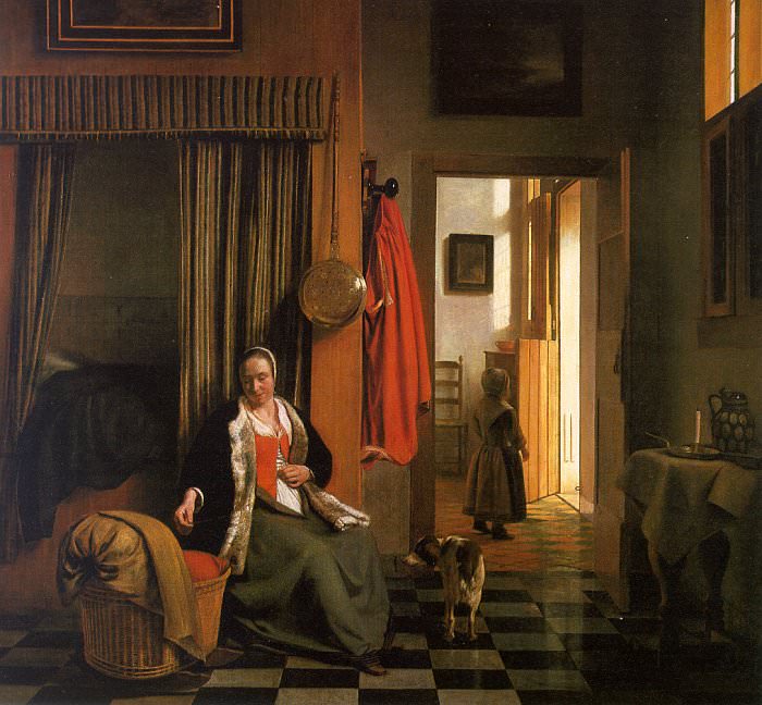 Mother at the Cradle. Pieter de Hooch