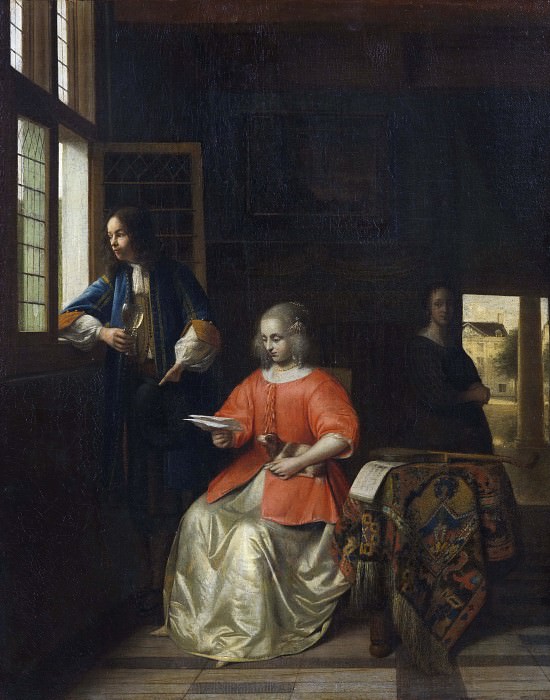 Interior with a Young Lady Reading a Letter. Pieter de Hooch