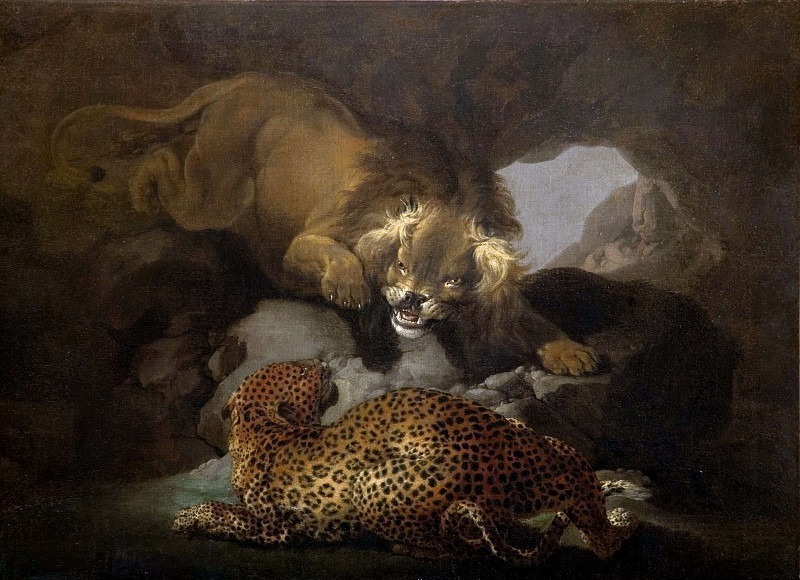 Lion And A Leopard. Samuel Howitt