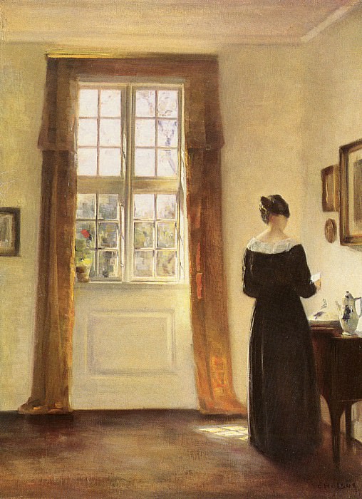 Женщина и интерьер комнаты. Карл Вильгельм Холсо