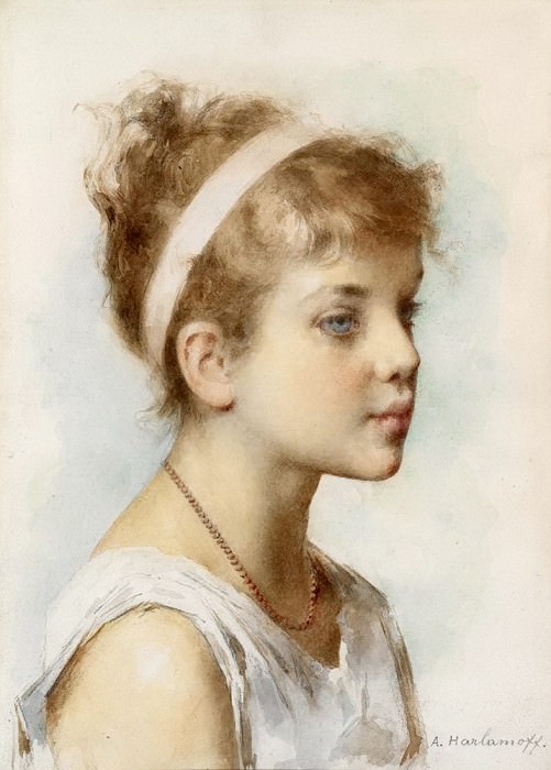 Portrait of a Girl. Alexei Alexeivich Harlamoff
