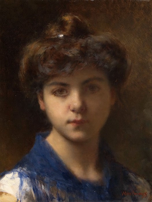 Portrait of a Young Girl. Alexei Alexeivich Harlamoff