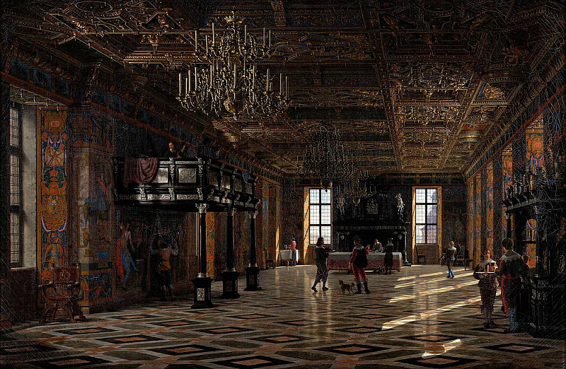 The Great Hall at Frederiksborg Castle during the Reign of Christian IV. Heinrich Hansen