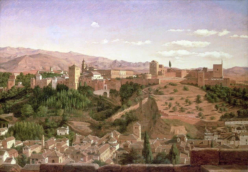 A View of Granada with the Alhambra. Heinrich Hansen