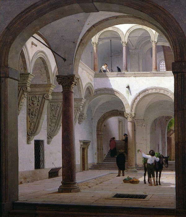 Courtyard of the Palazzo Fava, Bologna. Heinrich Hansen