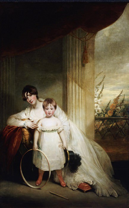 A Group Portrait of the Hon. Mrs Grenfell and her Son Pascoe St Leger. John Hoppner