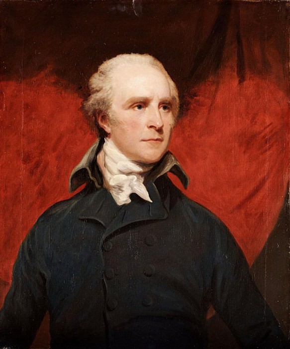 Portrait of the Rt. Hon. Thomas Grenville, M.P., half-length in a grey coat and a white cravat.... John Hoppner