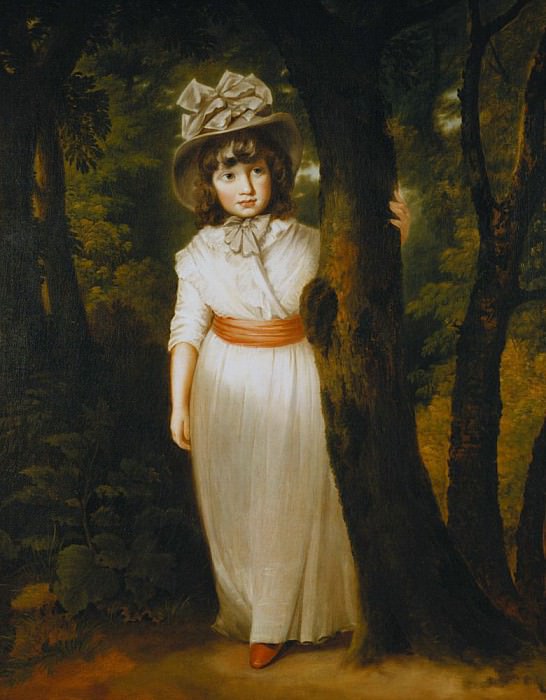 Portrait of Miss Harriett Anne Seale as Bo-Peep, Standing Full Length, in a Landscape. John Hoppner