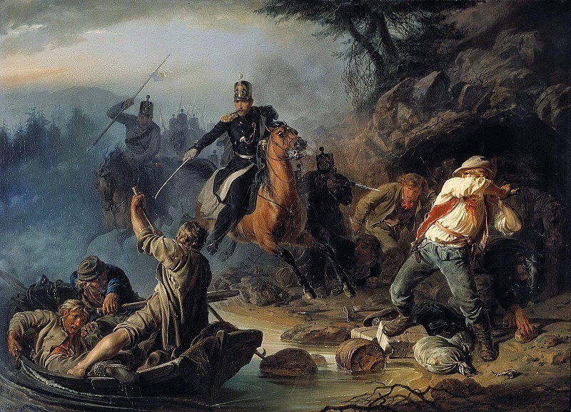 Skirmish with Finnish smugglers. Vasily Khudyakov