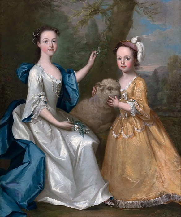 Young Women with a Lamb. Thomas Hudson
