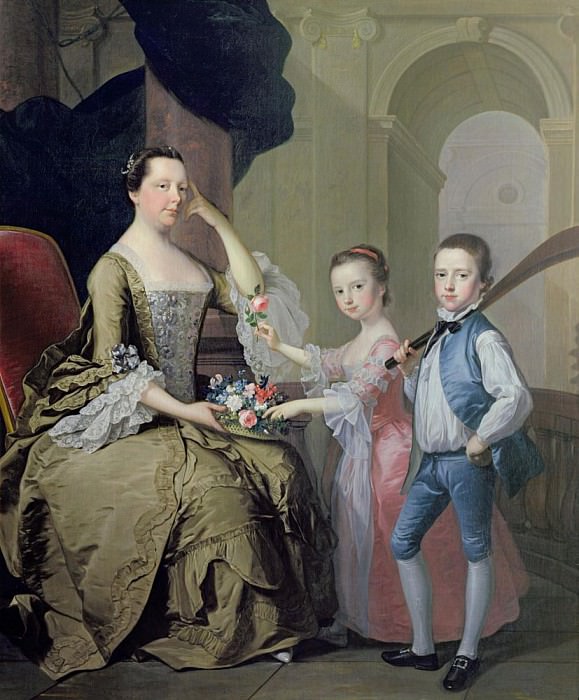 Mrs Matthew Mitchell and her Children, Matthew and Anne
