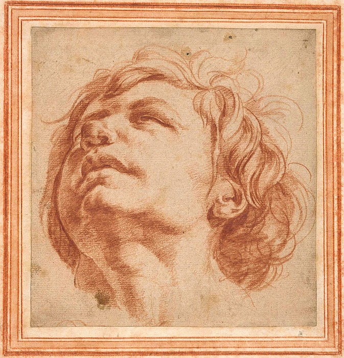 Эскиз головы молодого человека, смотрящего вверх, Дирк Хельмбрекер