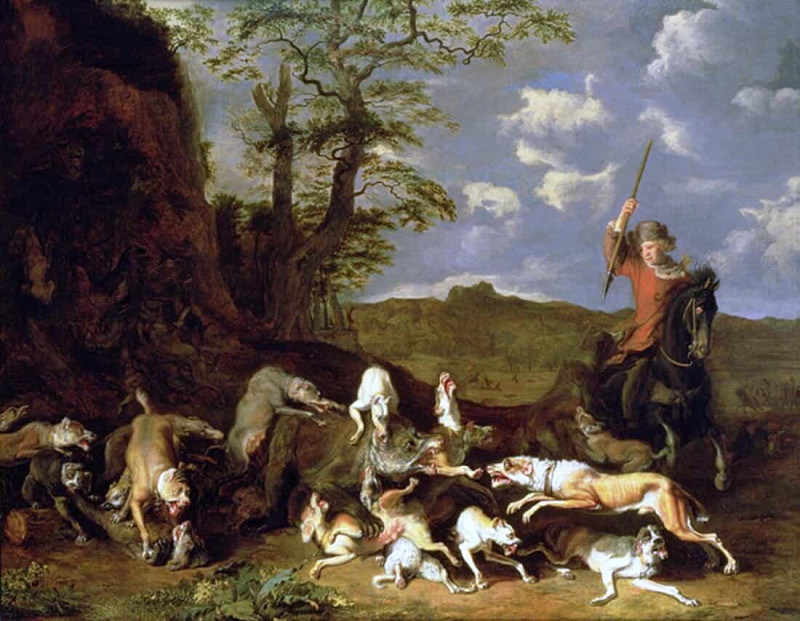 A Bear Hunt. Abraham Hondius