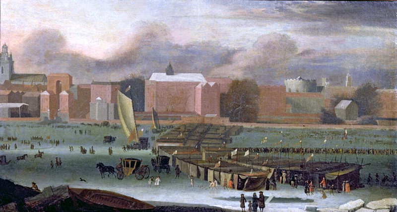 A Frost Fair on the Thames at Temple Stairs. Abraham Hondius