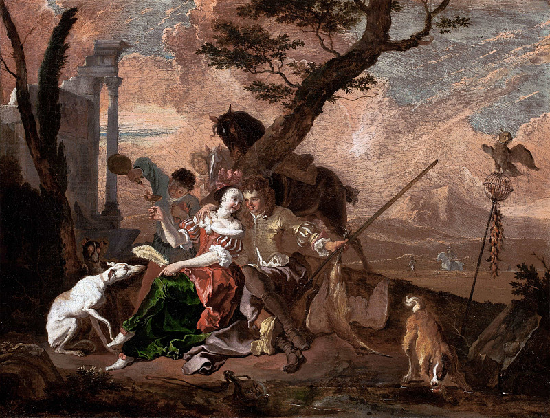 Rest on the Hunt. Abraham Hondius