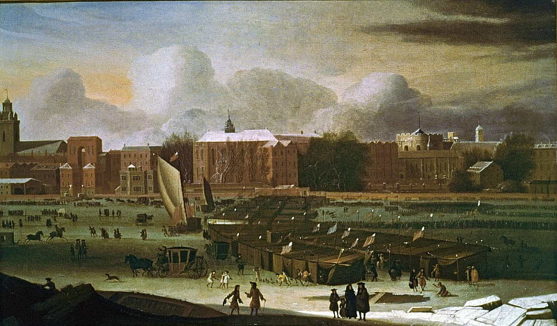 A Frost Fair on the Thames at Temple Stairs. Abraham Hondius