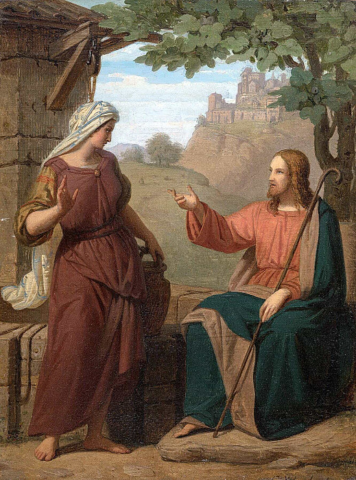 Christ and the Samaritan woman at the well. Franz Ittenbach