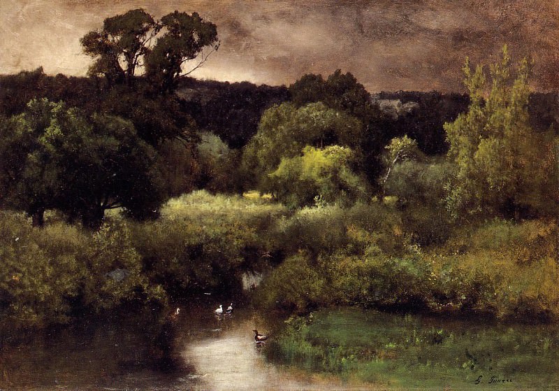 A Gray Lowery Day. George Inness