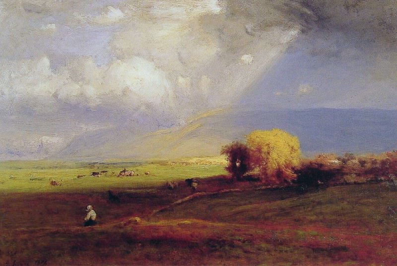 Passing Clouds Passing Shower. George Inness
