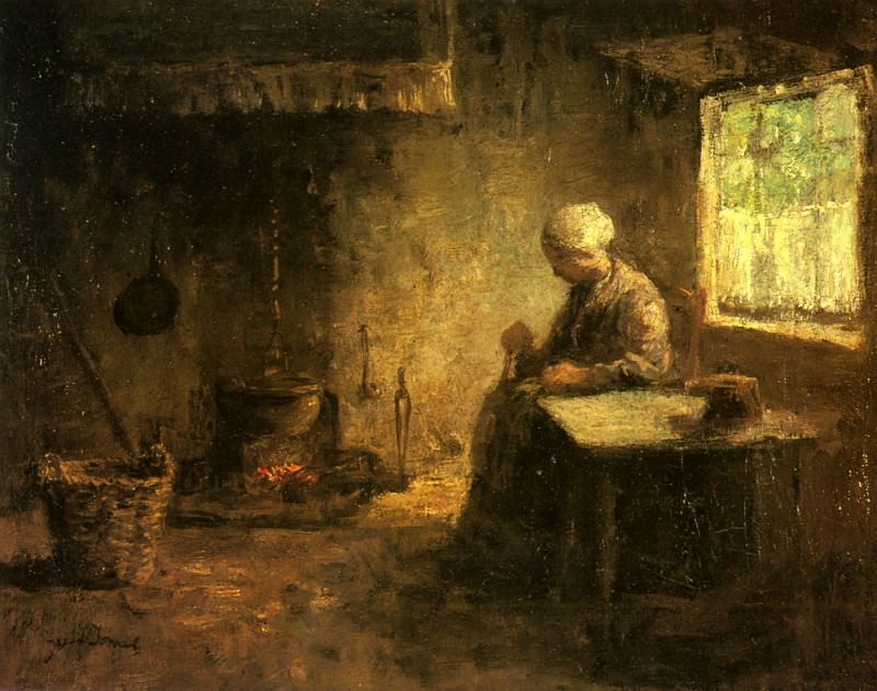 Peasant Woman By A Hearth. Jozef Israels