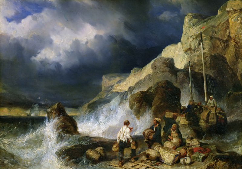 The Onslaught of the Smugglers. Louis Gabriel Eugene Isabey