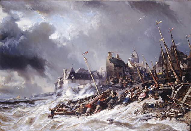 Hurricane before Saint Malo. Louis Gabriel Eugene Isabey