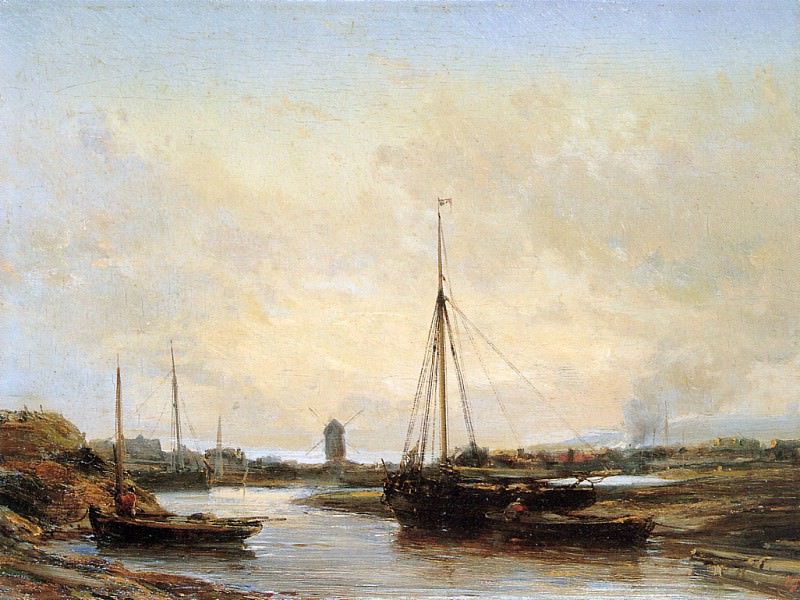 Isabey Eugиne Harbour in Holland Sun. Louis Gabriel Eugene Isabey