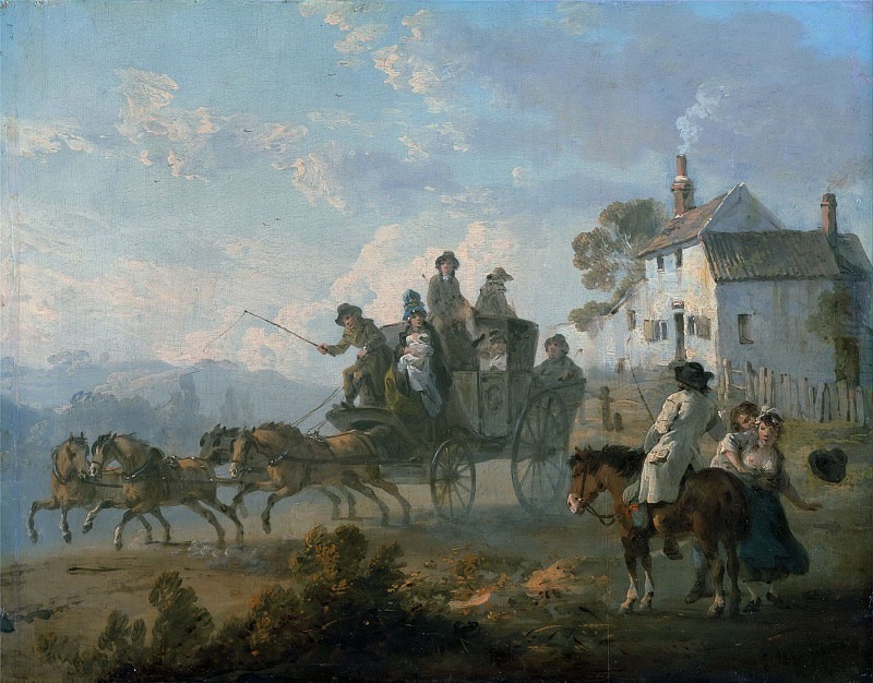 A Stage Coach on a Country Road. Julius Caesar Ibbetson