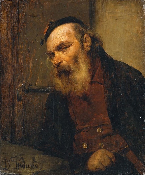 Portrait of an old man of the lower-class. Domenico Induno
