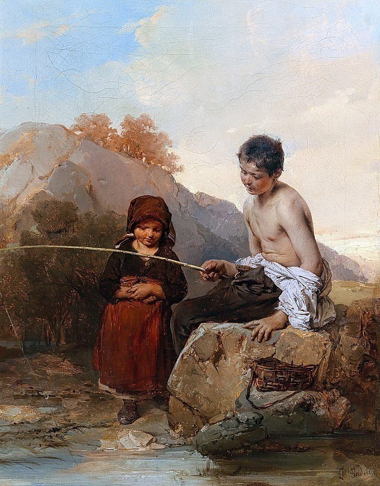 Юные рыбаки. Доменико Индуно