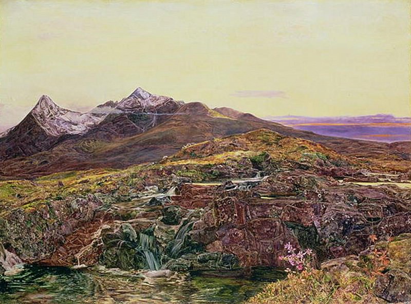 Cuillin Ridge, Skye from Sligechan. John William Inchbold