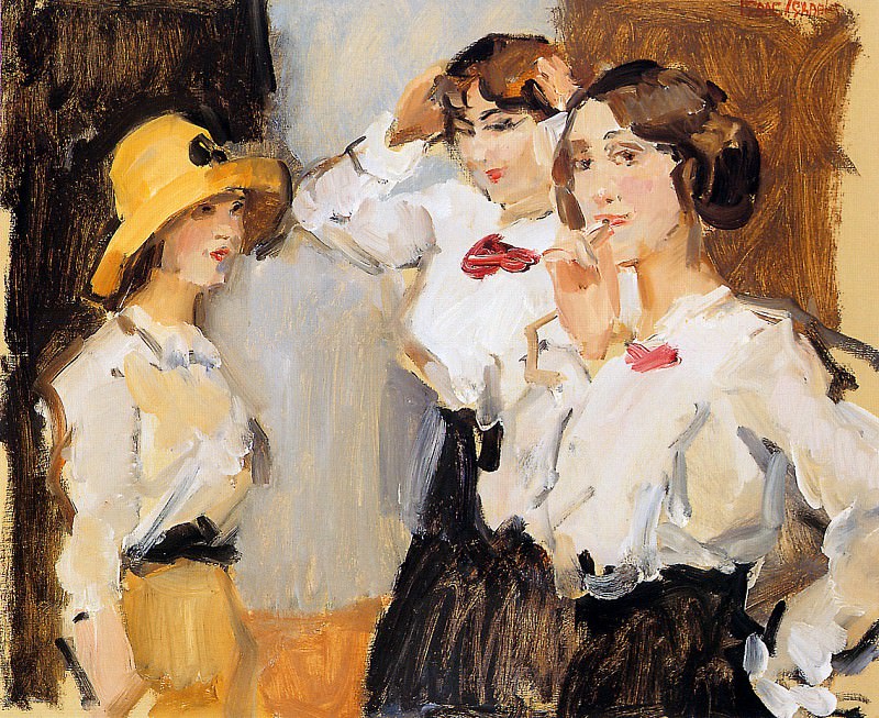 Молоденькие шляпницы в белых блузках. Исаак Исраэлс