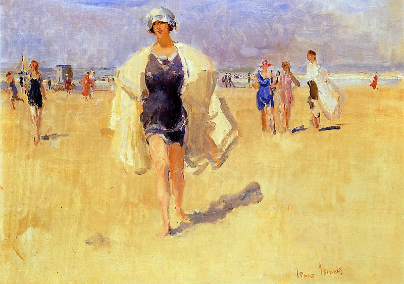 Дама на пляже в Виареджо. Исаак Исраэлс