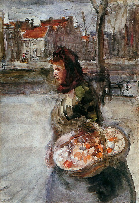 Woman with gabbage basket. Isaac Israels