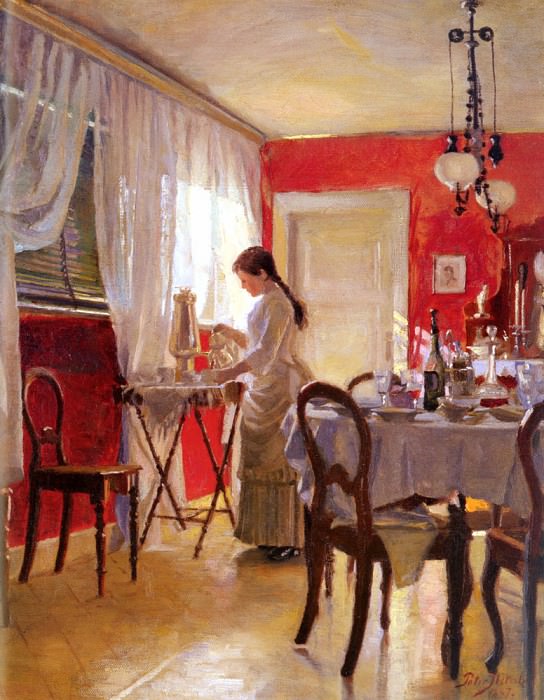 Ilsted Peter Wilhelm The Dining Room. Peter Vilhelm Ilsted