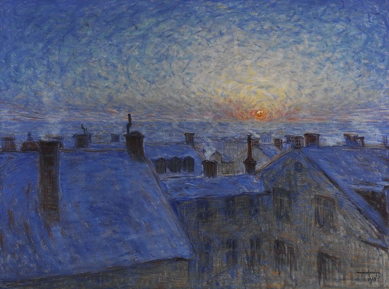 Восход солнца над крышами. Мотив из Стокгольма. Эжен Янссон