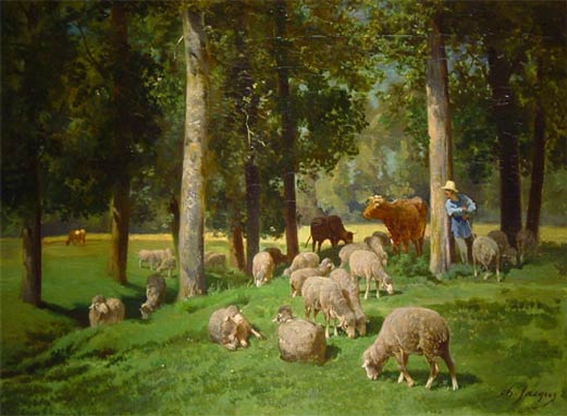 Пейзаж с овцами. Шарль Эмиль Жак